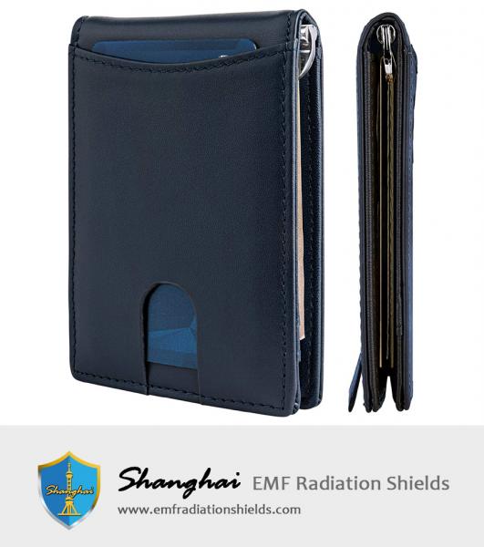 RFID Blocking Slim Bifold Genuine Cow Leather Front Pocket Wallets for Men with Money Clip